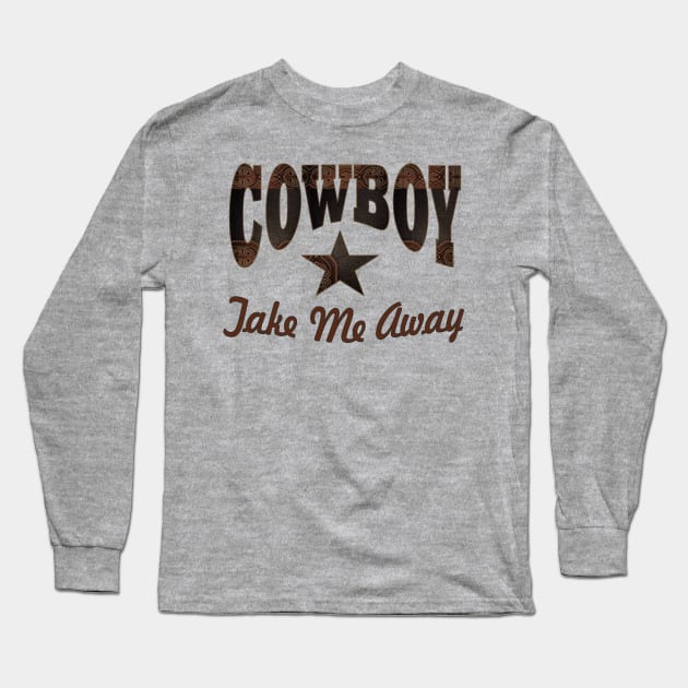 1980s western country cowgirl typography cowboy Long Sleeve T-Shirt by Tina